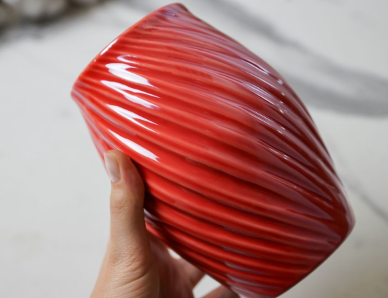 Декоративная ваза ЭЙМЕРИ, керамика, красная, 16 см