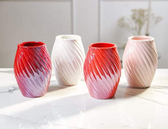 Декоративная ваза ЭЙМЕРИ, керамика, красная, 16 см