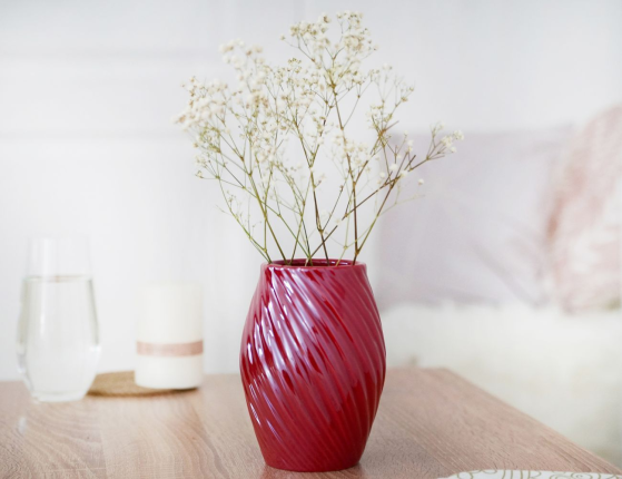 Декоративная ваза ЭЙМЕРИ, керамика, коралловая, 16 см