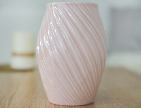 Декоративная ваза ЭЙМЕРИ, керамика, жемчужная, 16 см