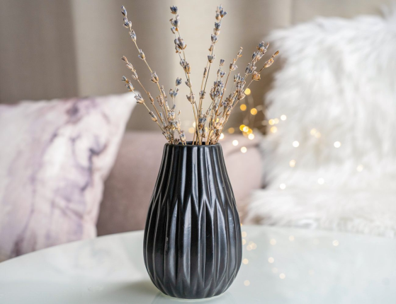 Керамическая ваза ТОРРЭ черная, 13 см