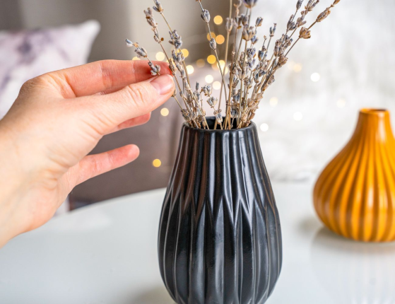 Керамическая ваза ТОРРЭ черная, 13 см