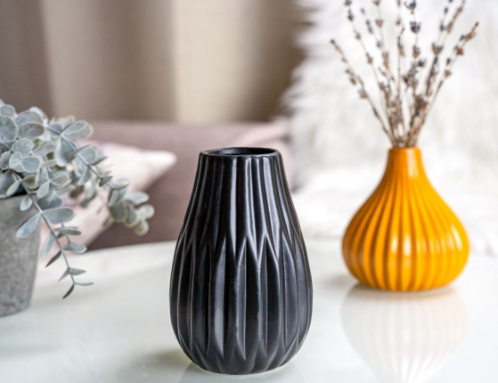 Керамическая ваза ТОРРЭ черная, 13 см