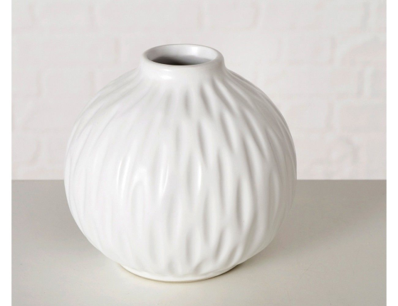 Фарфоровая ваза ВОСТОЧНЫЕ МОТИВЫ округлая, белая, 10 см