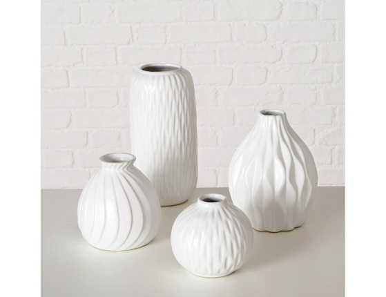 Фарфоровая ваза ВОСТОЧНЫЕ МОТИВЫ округлая, белая, 10 см