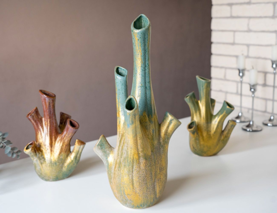 Декоративная ваза АЛКМЕНА ГРИН, керамика, 41 см