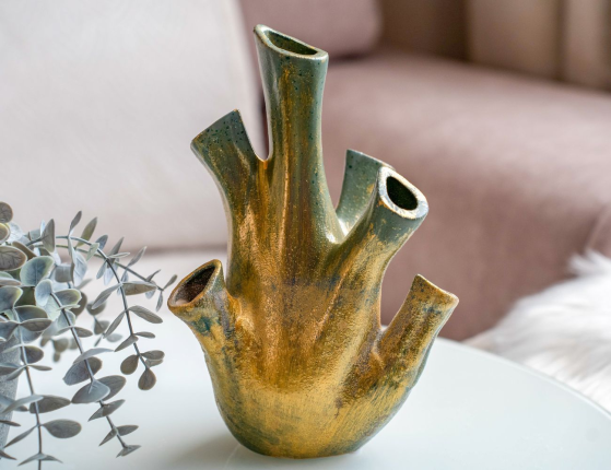 Декоративная ваза АЛКМЕНА ГРИН, керамика, 24 см