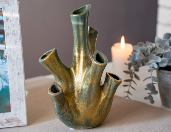 Декоративная ваза АЛКМЕНА ГРИН, керамика, 24 см