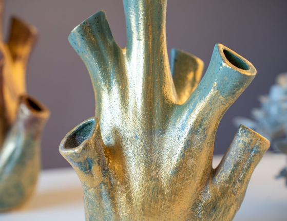 Декоративная ваза АЛКМЕНА ГРИН, керамика, 24 см