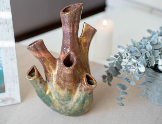 Декоративная ваза АЛКМЕНА ГОЛД, керамика, 24 см