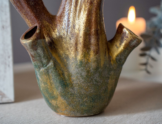 Декоративная ваза АЛКМЕНА ГОЛД, керамика, 24 см