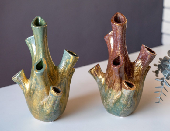 Декоративная ваза АЛКМЕНА ГОЛД, керамика, 24 см