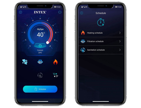 Надувное джакузи Intex PureSpa Greystone Deluxe с аэромассажем, хлоргенератором и аксессуарами, 196х71 см