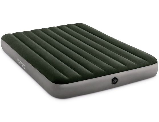 Двуспальный надувной матрас Intex Prestige Downy Airbed (Queen), 152х203х25 см с насосом от батареек