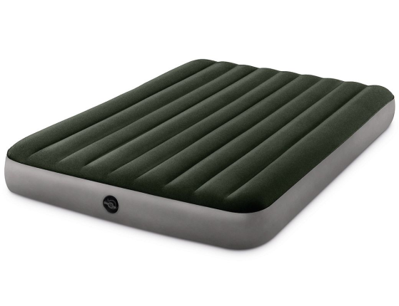 Двуспальный надувной матрас Intex Prestige Downy Airbed (Queen), 152х203х25 см с насосом от батареек