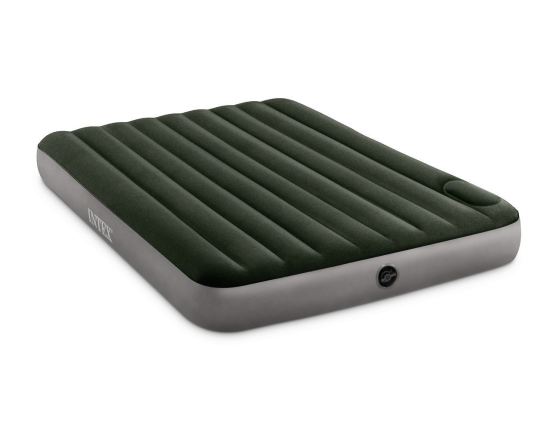 Двуспальный надувной матрас Intex Downy Bed (Queen), 152х203x25 см со встроенным ножным насосом