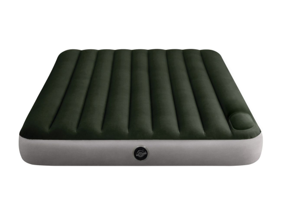 Двуспальный надувной матрас Intex Downy Bed (Queen), 152х203x25 см со встроенным ножным насосом