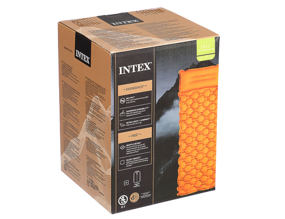 Односпальный надувной туристический матрас Intex Camping mat, 71х191х11 см
