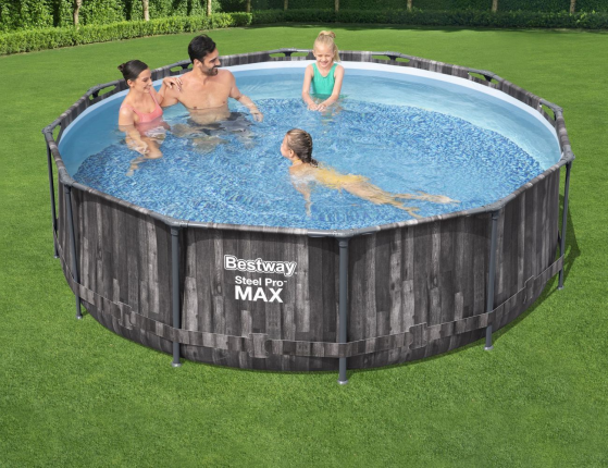 Бассейн каркасный Bestway Steel Pro Мах Greywood, 366 х 100 см + фильтр-насос + лестница
