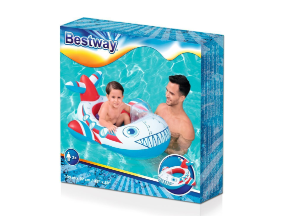 Детская надувная лодка Самолетик, 109х97 см, от 3 лет, BestWay