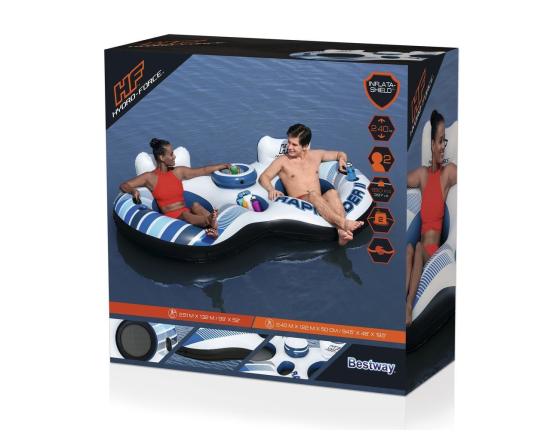 Надувной круг двухместный Rapid Rider 2 с баром, 240х122х50 см, BestWay