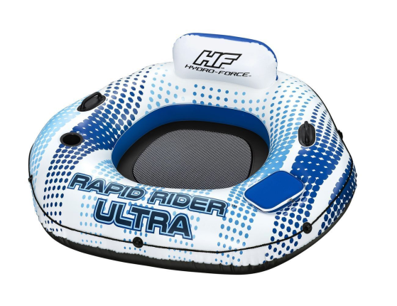 Надувной круг-кресло Rapid Rider с сетчатым дном и баром, 152х132х50 см, BestWay