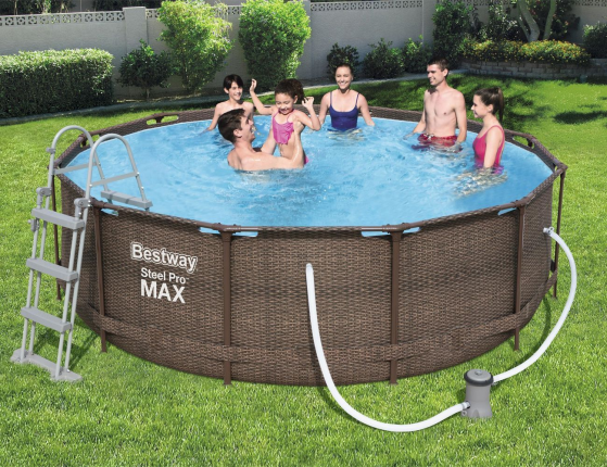 Бассейн каркасный Bestway Steel Pro Мах Rattan, 366 х 100 см + фильтр-насос + лестница