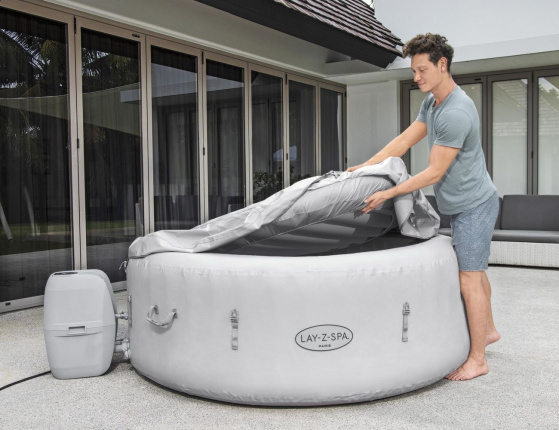 Надувной СПА бассейн Bestway LAY-Z-SPA Paris Luxe с аэромассажем и подсветкой, 196х66 см