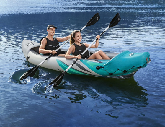 Надувная байдарка BestWay Rapid Elite X2 с веслами и насосом, 312х98 см