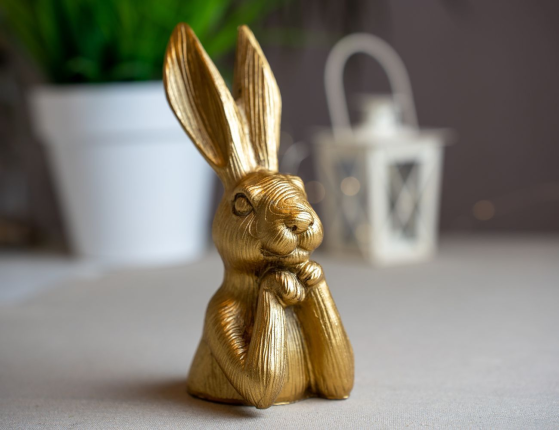 Декоративная фигурка КРОЛИК-МЕЧТАТЕЛЬ, полистоун, 17 см