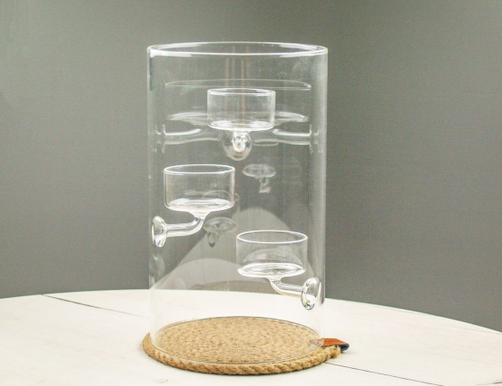 Подсвечник на три чайные свечи ТРИПЛИКАРЭ, стекло, 20 см