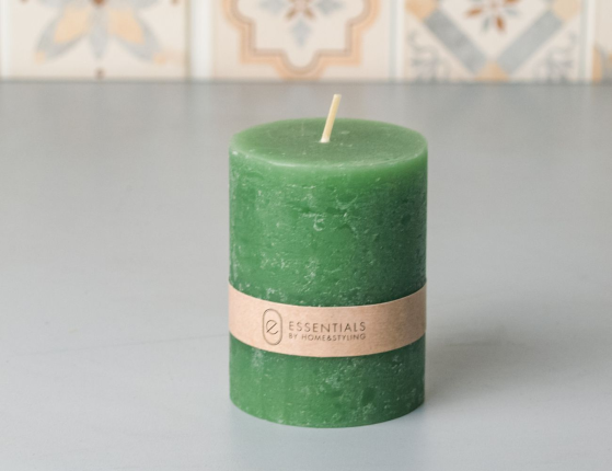 Декоративная свеча ЭССЕНШИАЛ ГРИН, 8х6 см