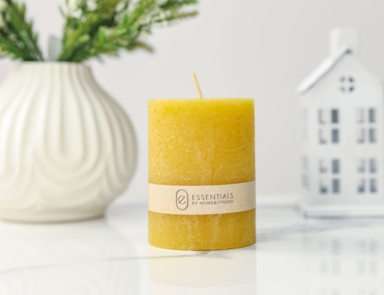 Декоративная свеча ЭССЕНШИАЛ ОХРА, 8х6 см