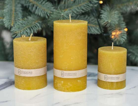 Декоративная свеча ЭССЕНШИАЛ ОХРА, 8х6 см