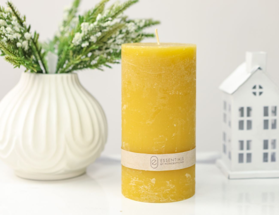 Декоративная свеча ЭССЕНШИАЛ ОХРА, 14х7 см