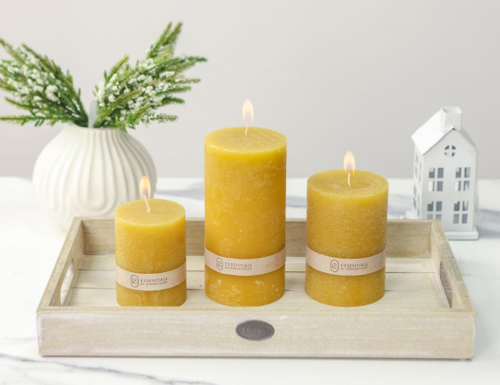 Декоративная свеча ЭССЕНШИАЛ ОХРА, 14х7 см