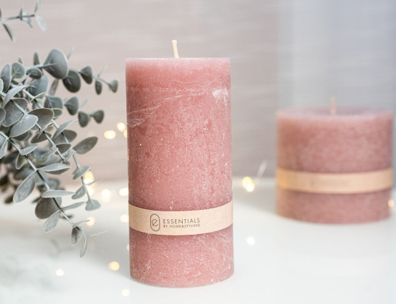 Декоративная свеча ЭССЕНШИАЛ ПИНК, 14х7 см