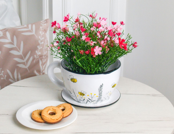 Керамическое кашпо ВЕСЁЛЫЕ ПЧЁЛКИ, керамика, 22х17 см