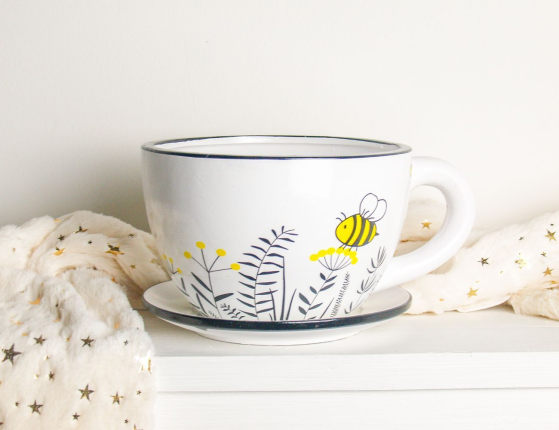 Керамическое кашпо СОЛНЕЧНЫЕ ПЧЁЛКИ, керамика, 22х17 см