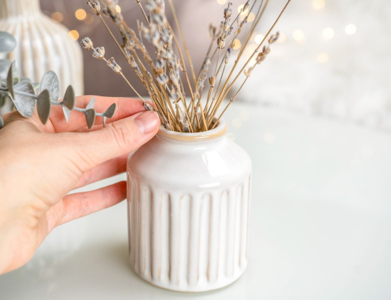 Декоративная ваза ЛОРИН, керамика, белый, 10 см