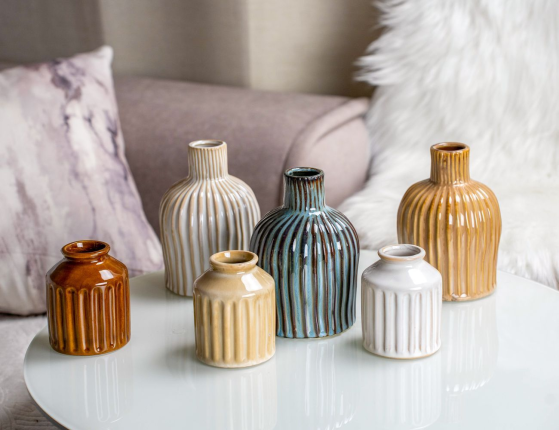 Декоративная ваза ЛОРИН, керамика, белый, 10 см