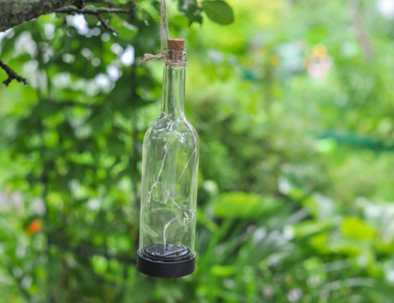 Садовый светильник на солнечной батарее Solar MAGIC BOTTLE, 10 тёплых белых микро LED-огней,  30х7.5 см