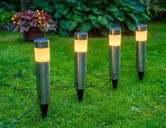 Набор садовых светильников ЖАРДИН, 37 см, 4 шт., уличные