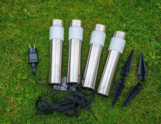 Набор садовых светильников ЖАРДИН, 37 см, 4 шт., уличные