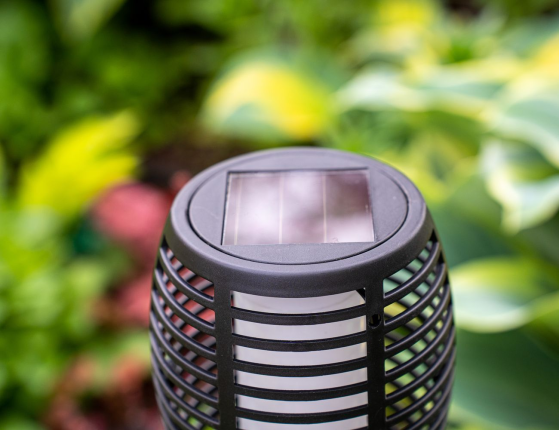 Садовый фонарь на солнечной батарее Solar КАНТО, 12 желтых мини LED-огней, чёрный, 78 см