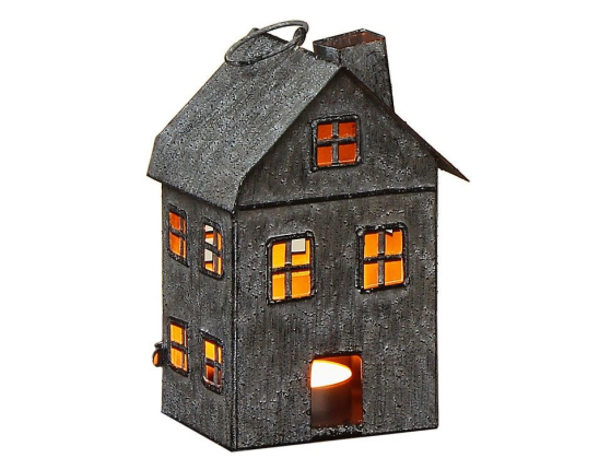 Подсвечник-домик ФИРЕНЦО, металл, серый, 9х8х13 см