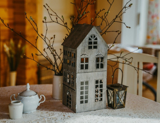 Подсвечник-домик ФИРЕНЦО, металл, серый, 16х15х36 см