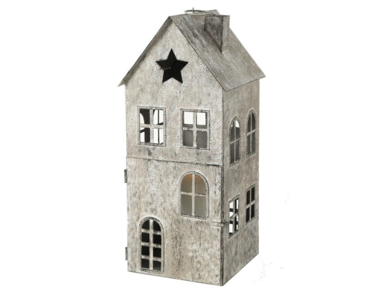 Набор новогодних подсвечников-домиков В ГОСТЯХ У СКАЗКИ, металл, 12-34 см, 3 шт.