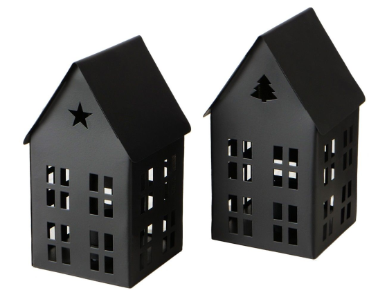 Подсвечник-домик ПРИГЛАШЕНИЕ НА ОГОНЁК, металл, чёрный, 16 см