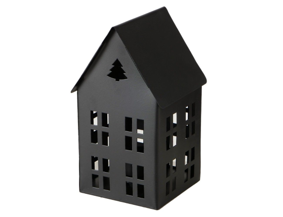 Подсвечник-домик ПРИГЛАШЕНИЕ НА ОГОНЁК, металл, чёрный, 16 см